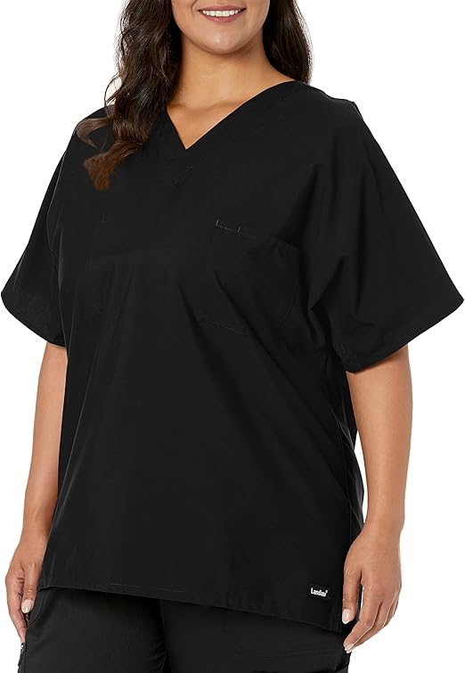 7502 LANDAU ESSENTIALS UNISEX REVERSIBLE 1-POCKET V-NECK SCRUB TOP