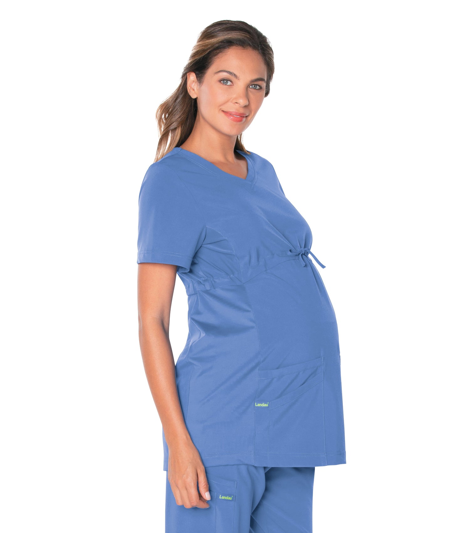 Landau ProFlex Womens Maternity 2Way Stretch 3Pkt V-Neck Top