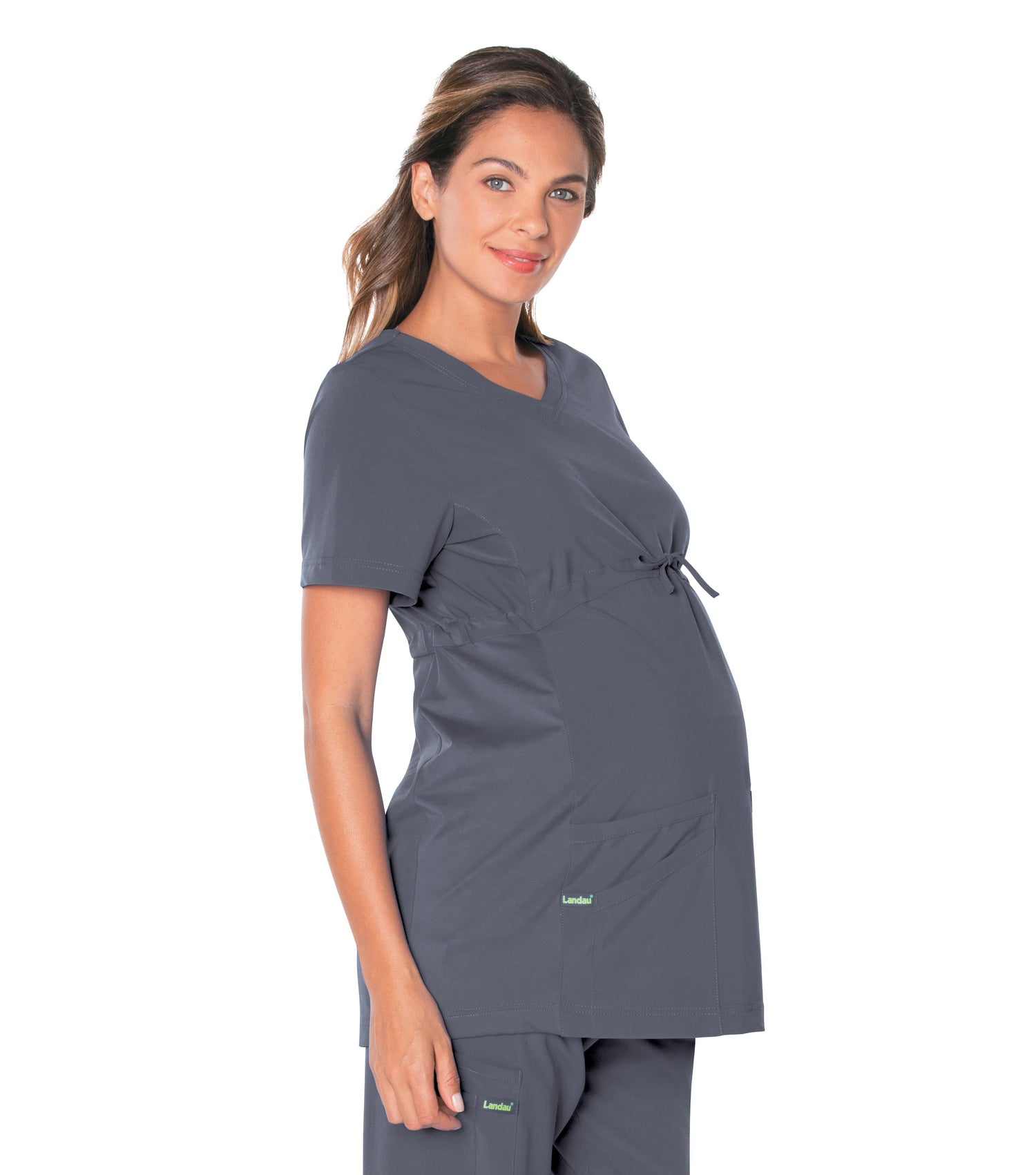 Landau ProFlex Womens Maternity 2Way Stretch 3Pkt V-Neck Top