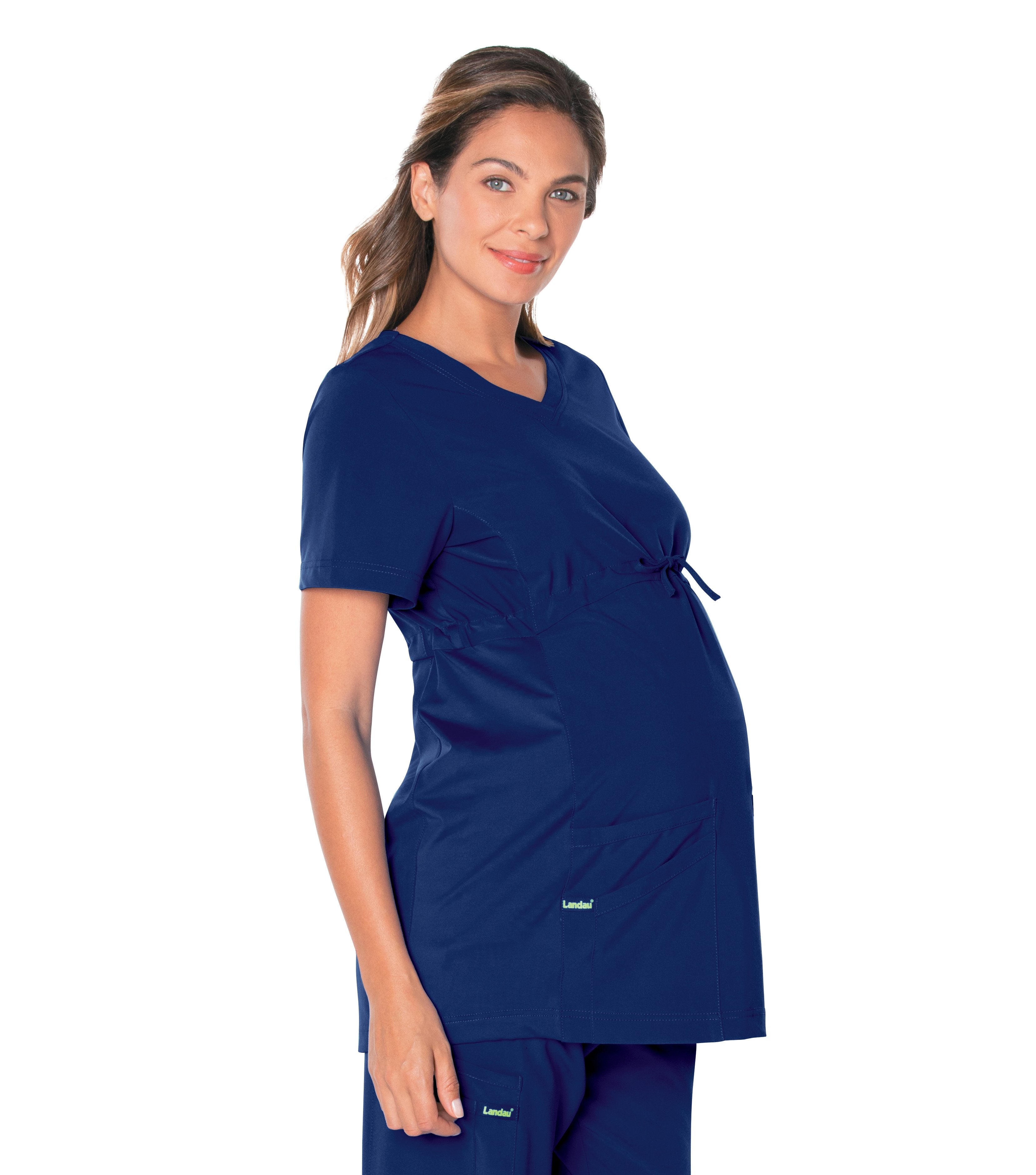 Landau ProFlex Womens Maternity 2Way Stretch 3Pkt V-Neck Top